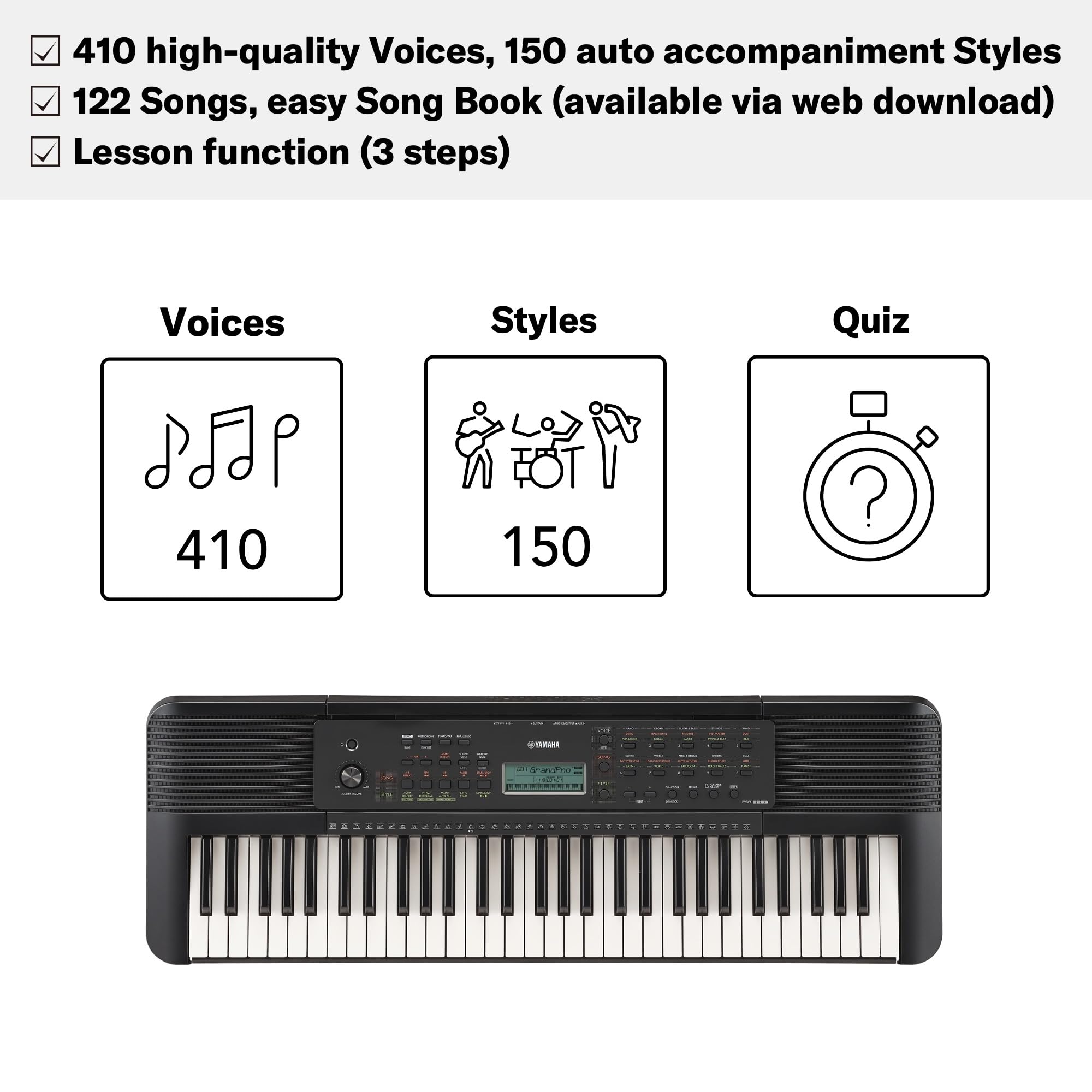 Yamaha PSR-E283 Tragbares Keyboard 61 Tasten Schwarz