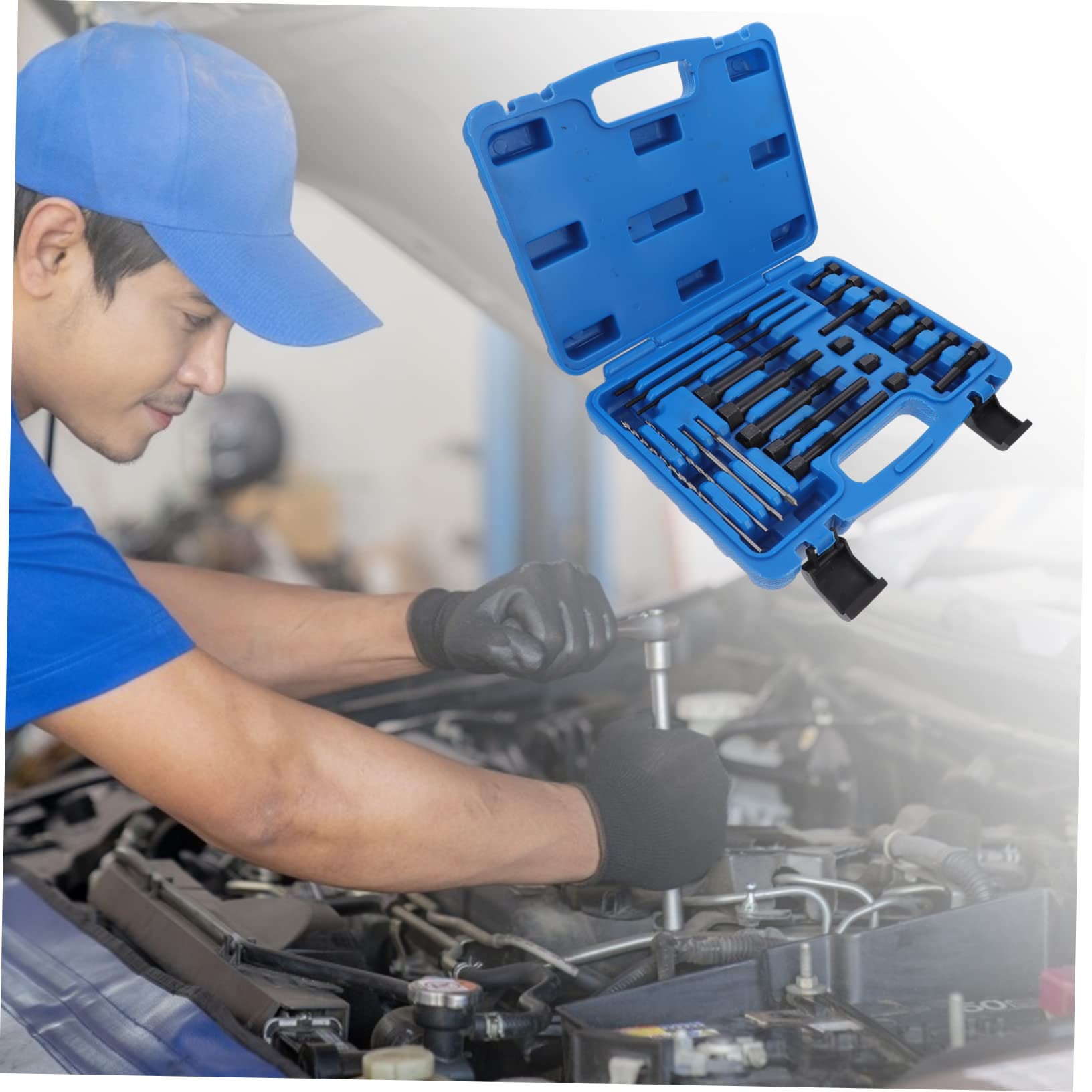PRETYZOOM Kit Extractor de Bujías de Precisión para Automóviles, Herramientas de Reparación de Roscas, Material ABS y Acero, Caja de Almacenamiento