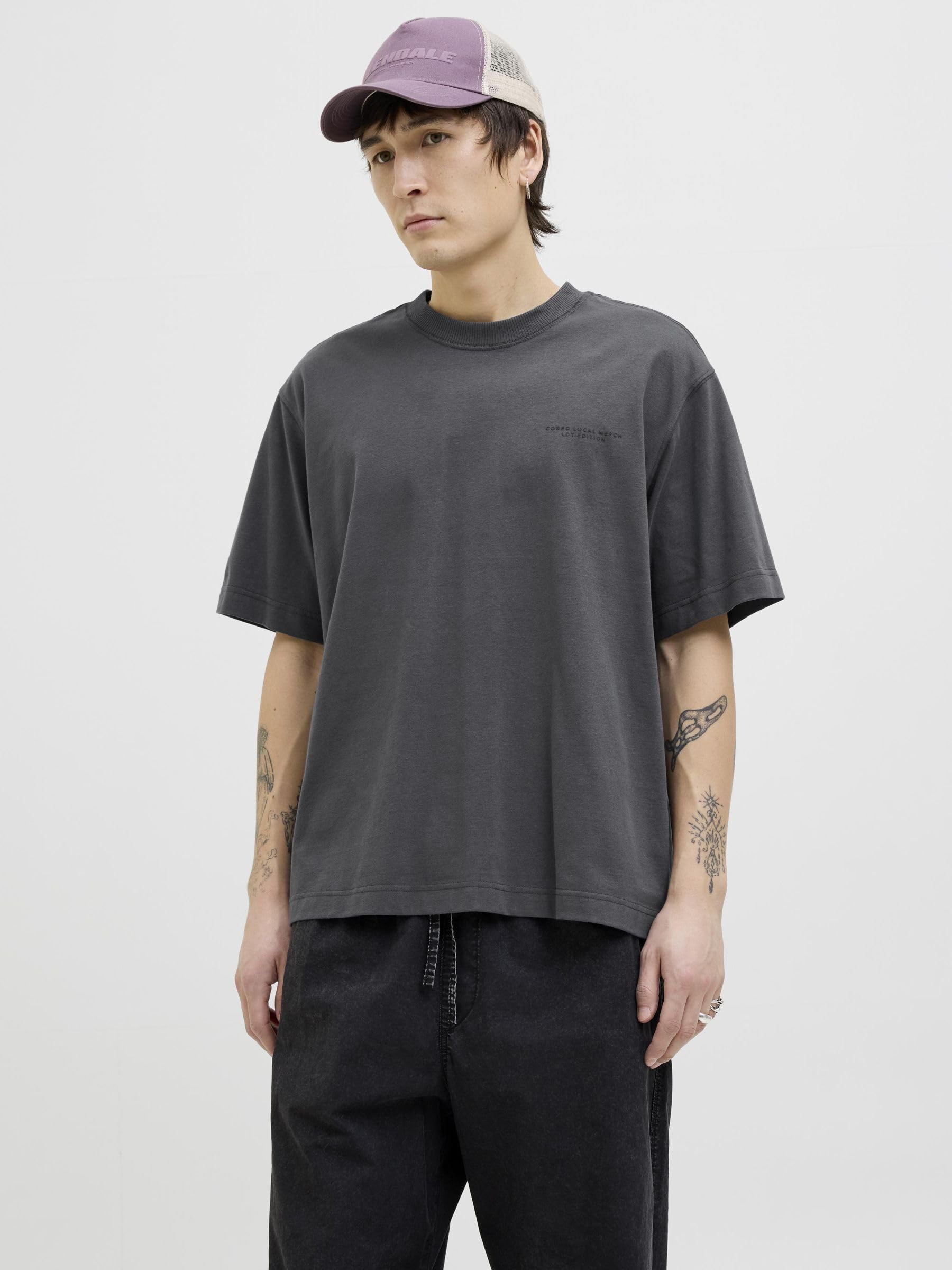 Jack & Jones Jcointerlude Easter Tee SS Crew Neck, asfaltowy, M