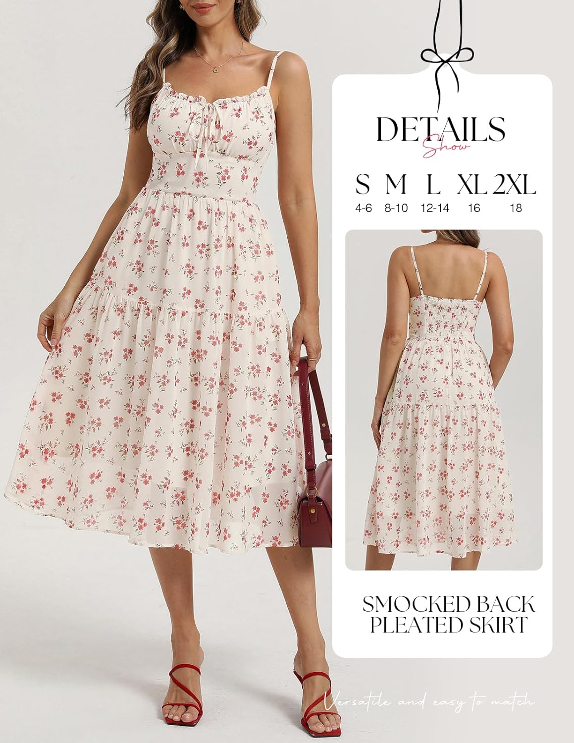 Belle Poque Floral Dress for Women Wedding Guest 2026 Spring Summer Midi Flowy Tea Party A Line Milkmaid Dresses
