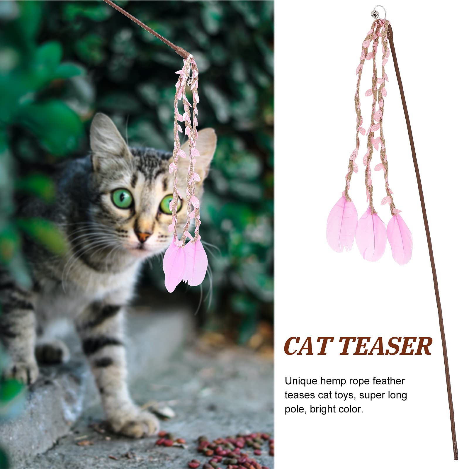 3 Katzen-Spielzeug-Stäbe Mit Federn – Interaktiv, Bunt, Ca. 40 Cm Lang (für Kätzchen Und Ausgewachsene Katzen)