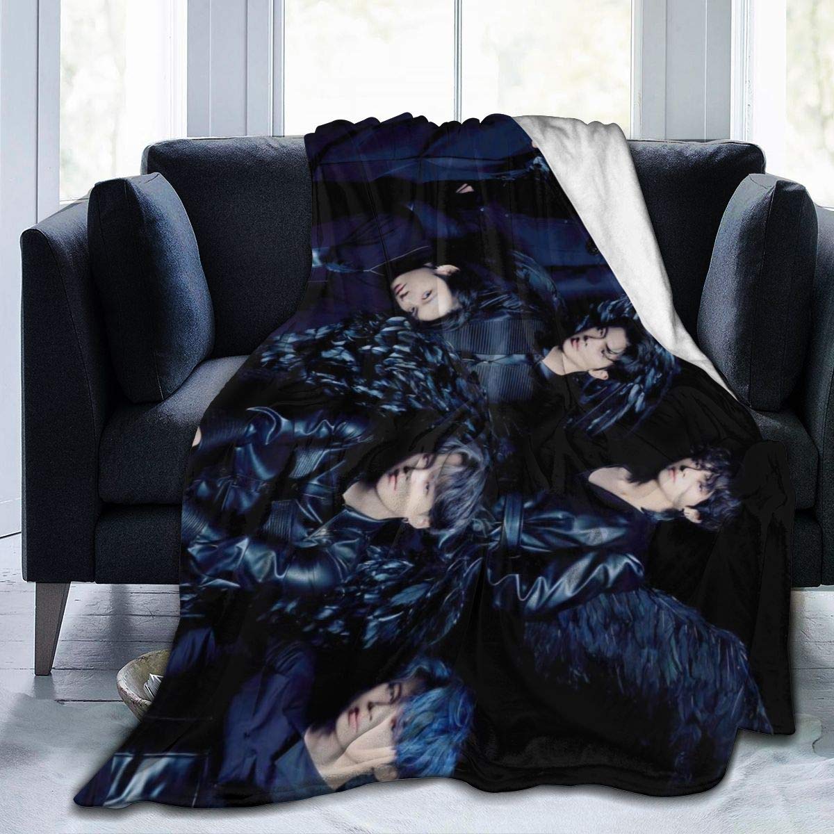 GEHIYPA B-T-S Flannel Throw Blanket Ultra Soft Bedspread Microfiber Blanket Durable Home Decor Perfect for Couch Bed 50x40 inch