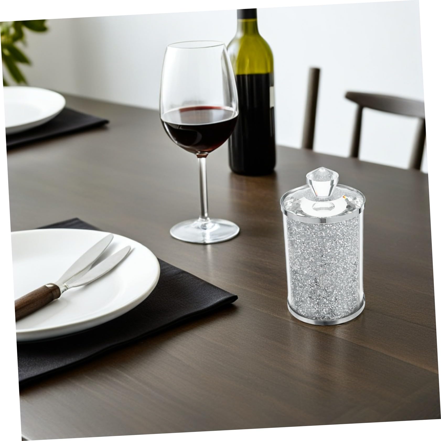 LIFKOME Recipiente Hermético de Vidrio para Café y Té con Tapa Plateada, Diseño Elegante y Almacenamiento Versátil Adecuado para Cocina y Fiestas