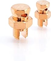 Vista 3 de THE CIMPLE CO Tamaño #6, paquete de 4 Conector de perno dividido de cobre Conector de cable de unión Perno de conexión a tierra para conductores