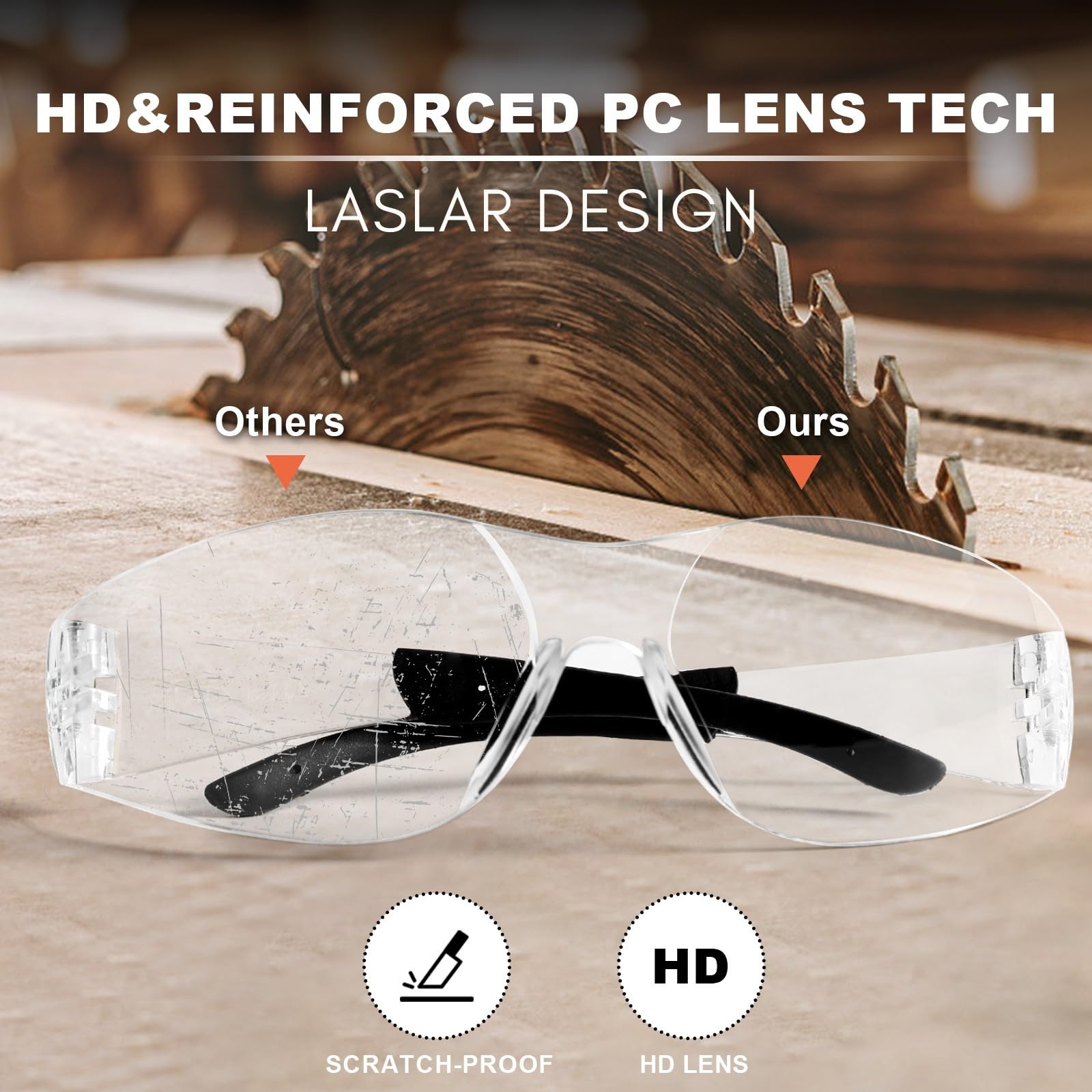 Safety Glasses for Work, Clear Lenses 24 Pack - Image 4