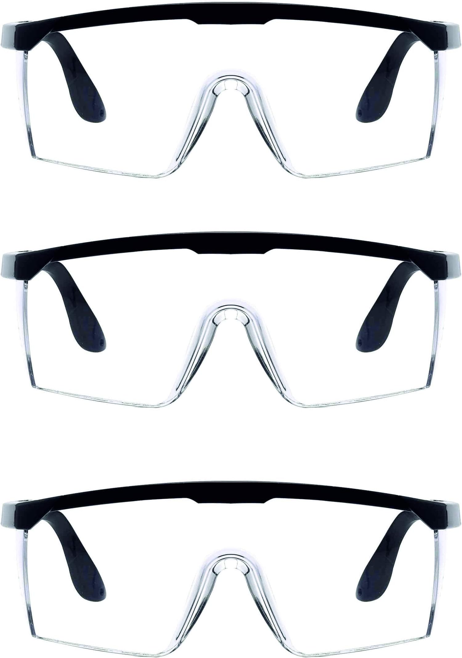Exclusive Protection googles l Safety glasses l Safety Goggles l Wood industrial lab riding swimming chimcal dust cleaning Protection glass (Pack of 3)