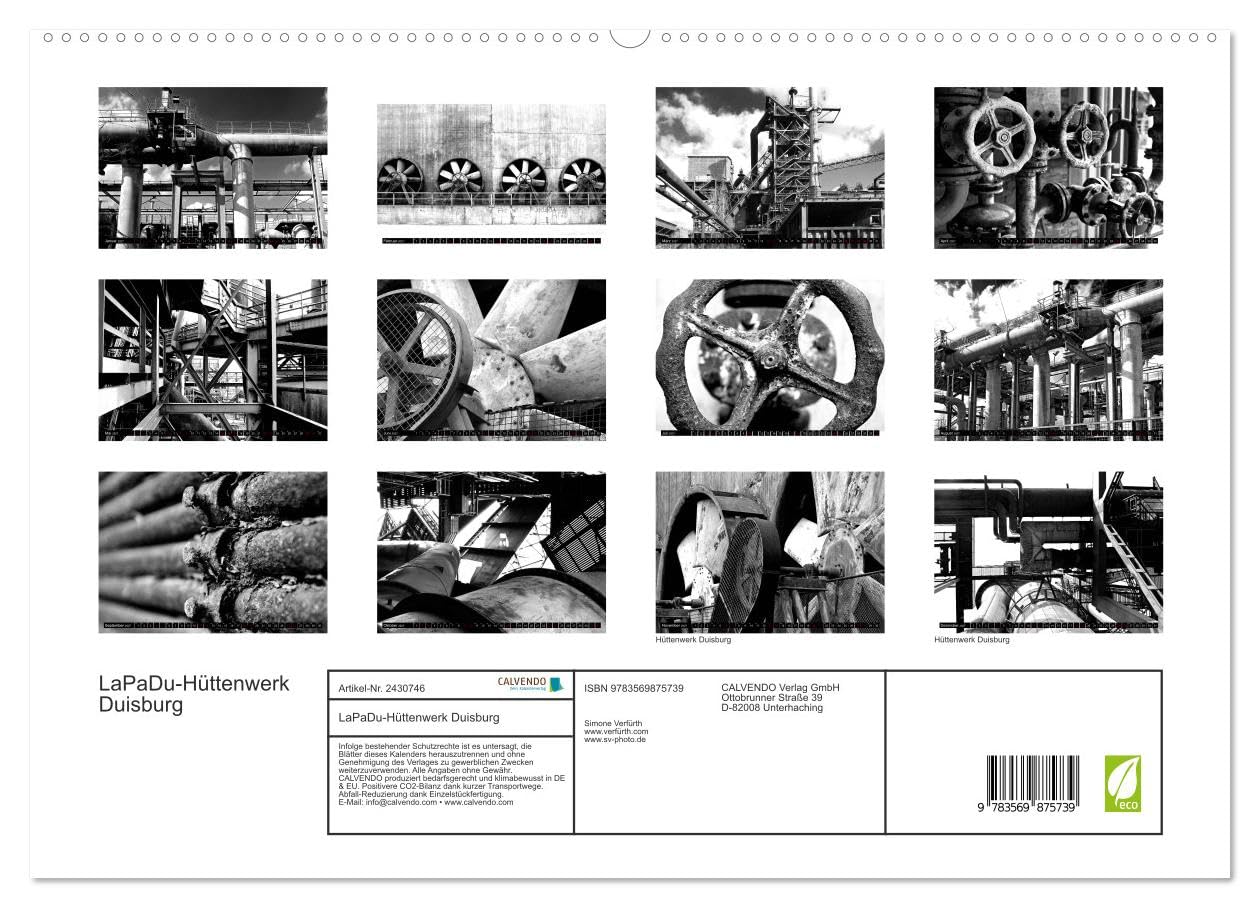 CALVENDO - LaPaDu-Hüttenwerk Duisburg (hochwertiger Premium Wandkalender 2027 DIN A2 quer), Kunstdruck in Hochglanz: Industriekultur vom Feinsten
