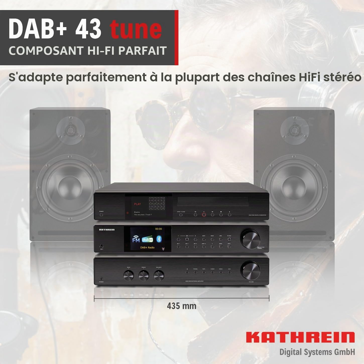 KATHREIN Dab+ 43 Tune – Module HiFi Largeur 43 cm – Noir