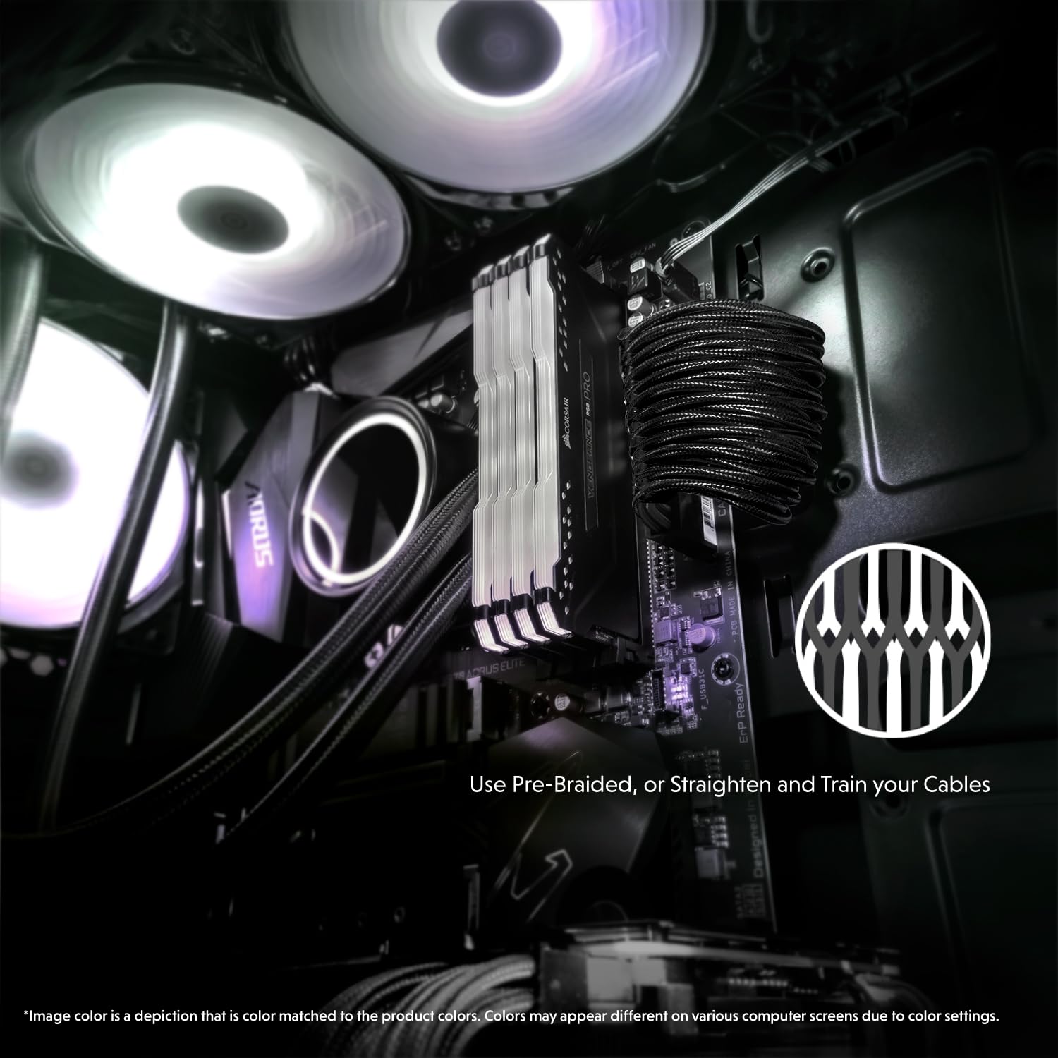 LINKUP - AVA 12VHPWR PCIE 5.0 Power Extension Cables┃600W 16AWG┃UL-Rated, Sleeved Jacket, Molded Plugs┃4 Pcs Kit for RTX5000 RTX4000 GPUs┃Boost Gaming Performance┃30cm Black