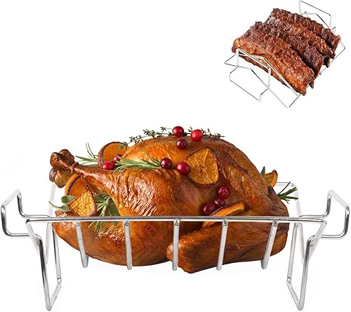 Miniatura 10 de Estante en forma de V para barbacoa para ahumar y asar, estante para asar pavo para huevos grandes y verdes, Kamad Joe, Primo, Visión, estante de