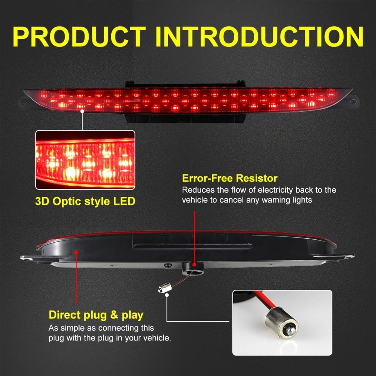Fit For A-u-d-i TT MK2 2007-2014 Car LED Rear Tail Light Rear Lamps Rear Bumper Center Reflector Fog Light Tail Lamp OME 8J0945703(1pcs LED Smoke Lens)