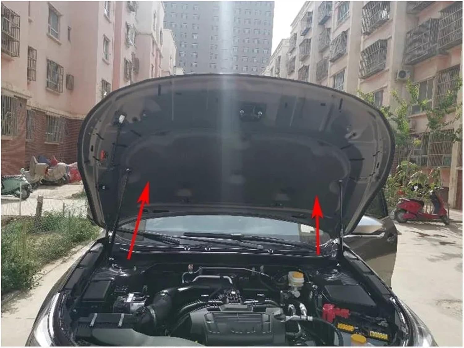 Compatible With Subaru Outback BT 2021 2022 2023 2024 2025 Car-styling Refit Bonnet Hood Gas Shock Lift Strut Bars Support Rod(Piano Black)