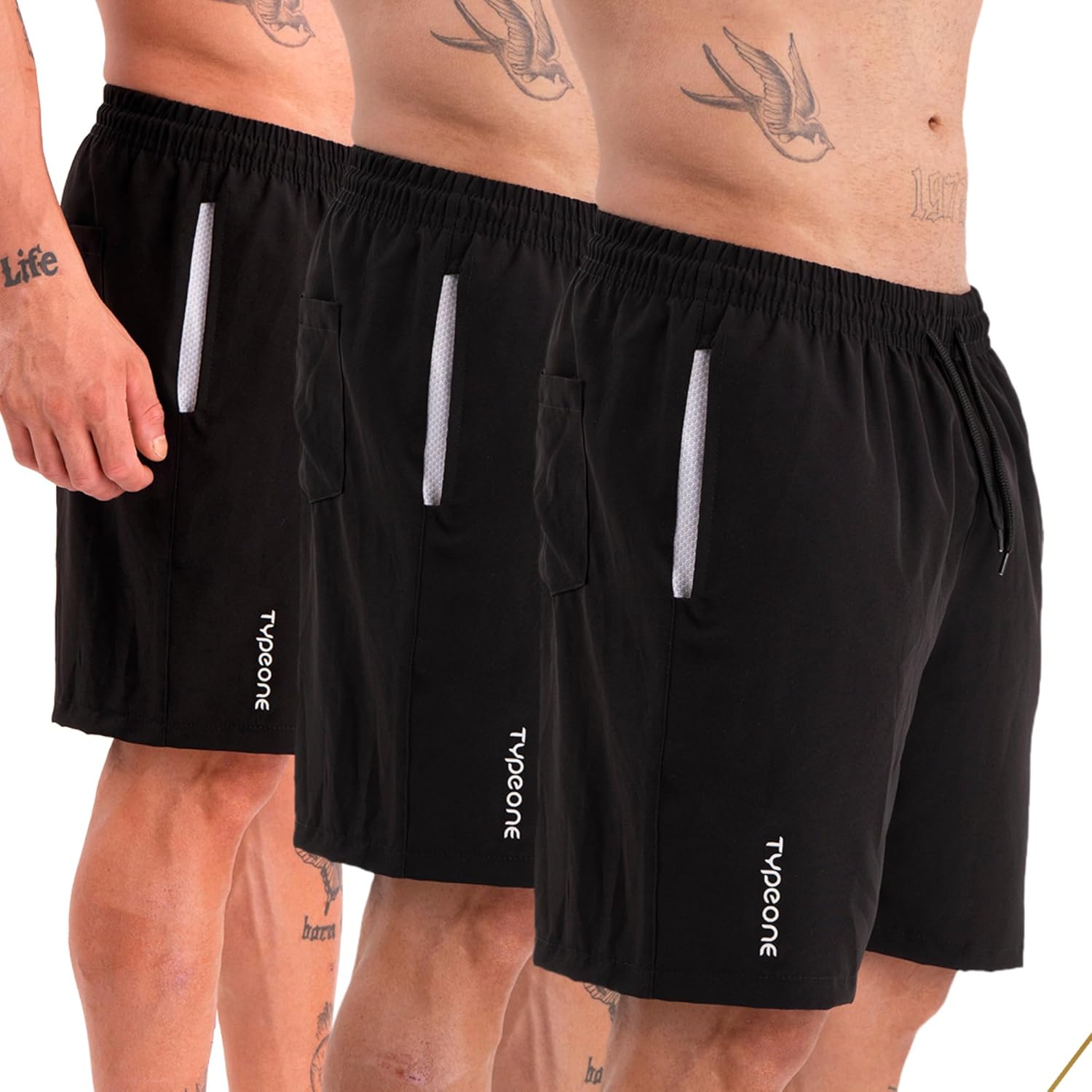 Kit 3 Bermuda Esportiva Masculina Tactel Com Elastano Shorts Com Bolso Anti Areia