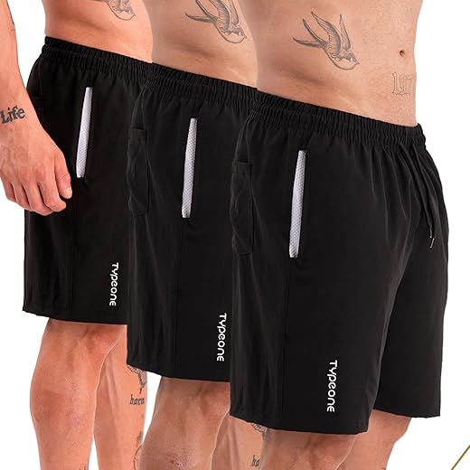 Kit 3 Bermuda Esportiva Masculina Tactel Com Elastano Shorts Com Bolso Anti Areia