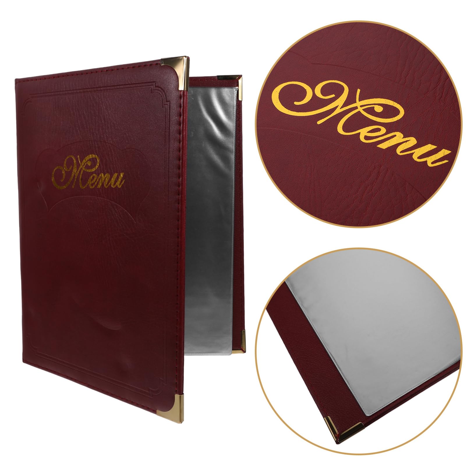 Carpeta de Menú de Restaurante A4 de Cuero Diseño Transparente para Uso Conveniente y Exhibición de Contenido en Bares y Restaurantes