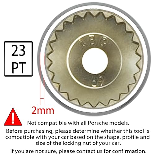 Vista 24 de ABC-67 21Pt Outer Ring 2mm Wheel Locking Nut Key for Porsche VW Toureg Panamera/Cayenne/Macan/Cayman/SUV, Nut Socket Adapter, Anti-Theft Lug Nut