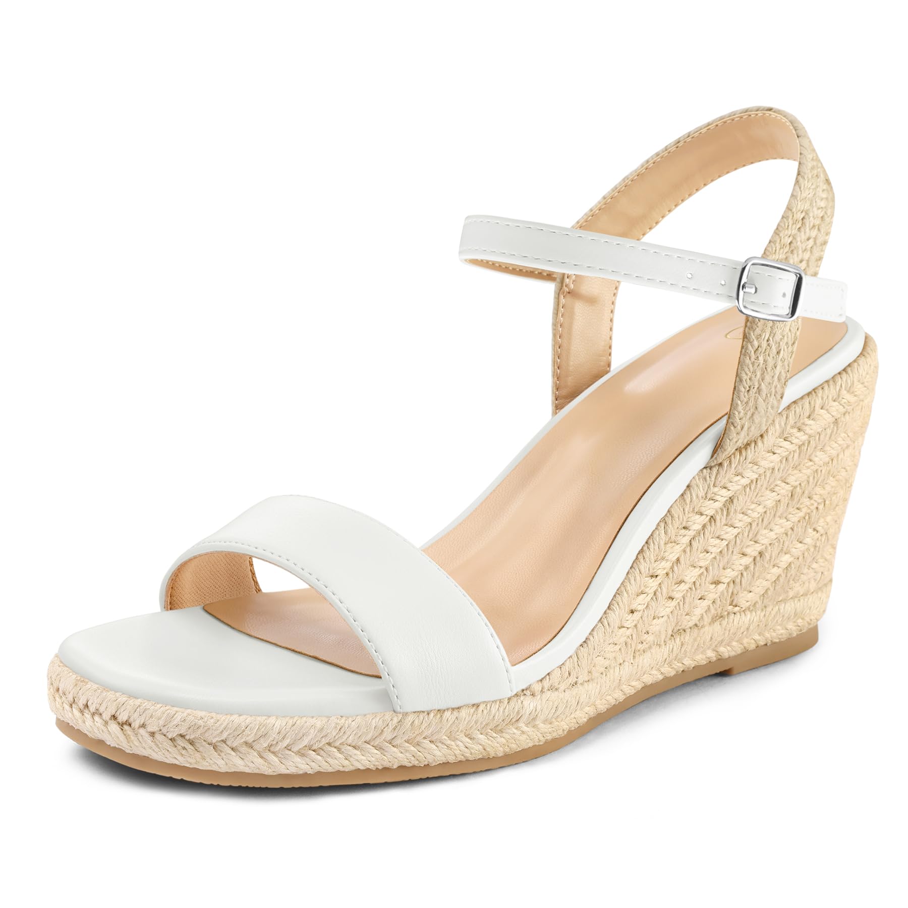 mysoft Women's Espadrille Wedge Sandals Square Open Toe Platform Sandals
