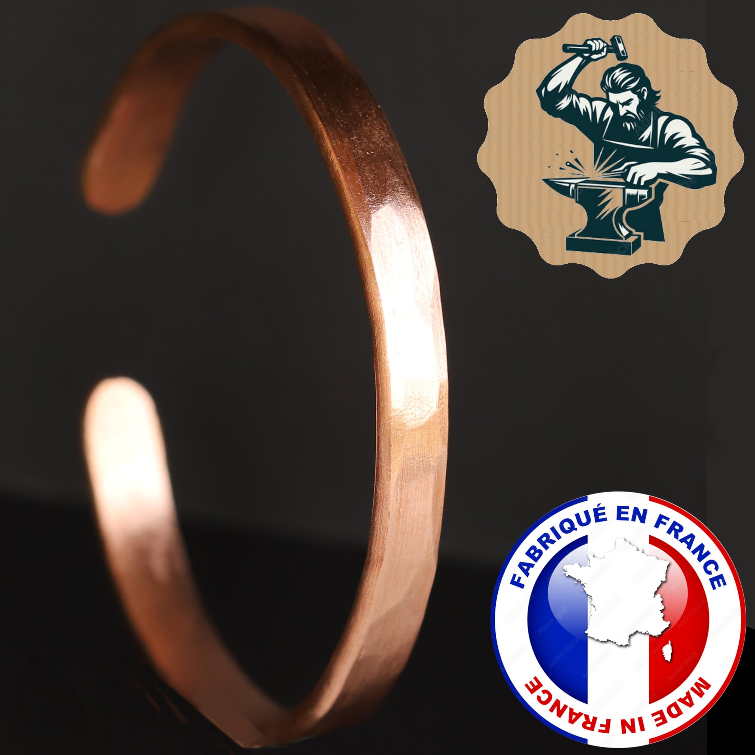 Handgefertigtes Armband aus massivem Kupfer - Tradition trifft Eleganz