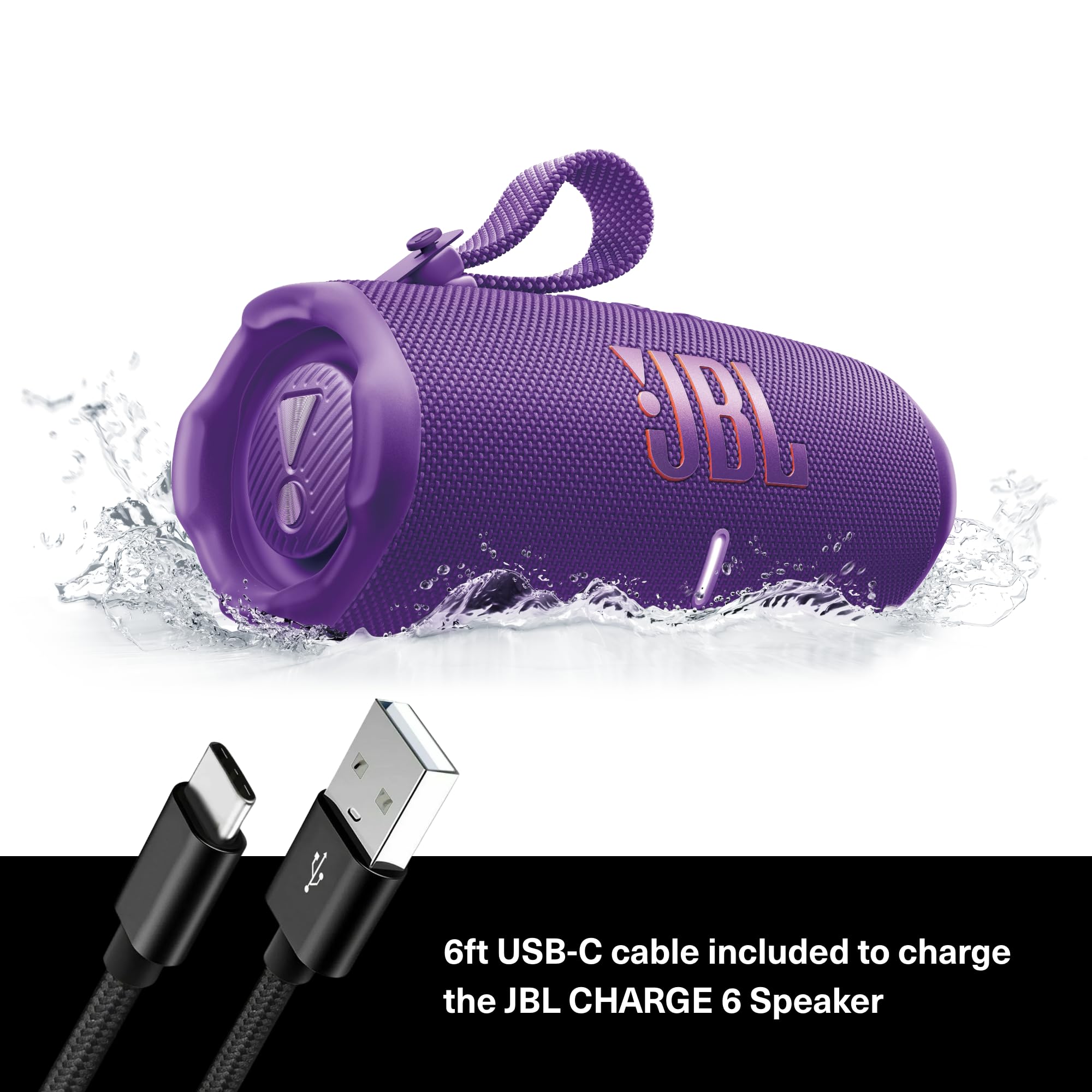 Amazon.com: JBL Charge 6 (Purple) + Bundle with USB-C Braided