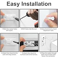 Vista 4 de Utook Anclajes para muebles (paquete de 16) para bebés, kit de anclajes de muebles anti punta, anclajes de pared para gabinete que protegen a