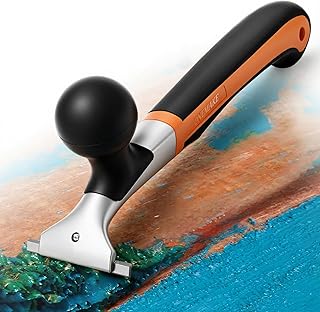 Premium Ergonomic Carbide Scraper - 2-1/2", Heavy-Duty Tool for Wood, Metal, Glass & Floors, Removal on Various Surfaces Dry Glaze, Stains, Putty, Scratches, Rust, Paint, Glue, Varnish, Resin - 65 mm