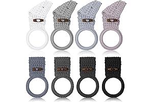 Hoolerry Crochet Hanging Dish Towel Holder: 8-Pack of Vibrant Handcrafted Organizers for Your Kitchen