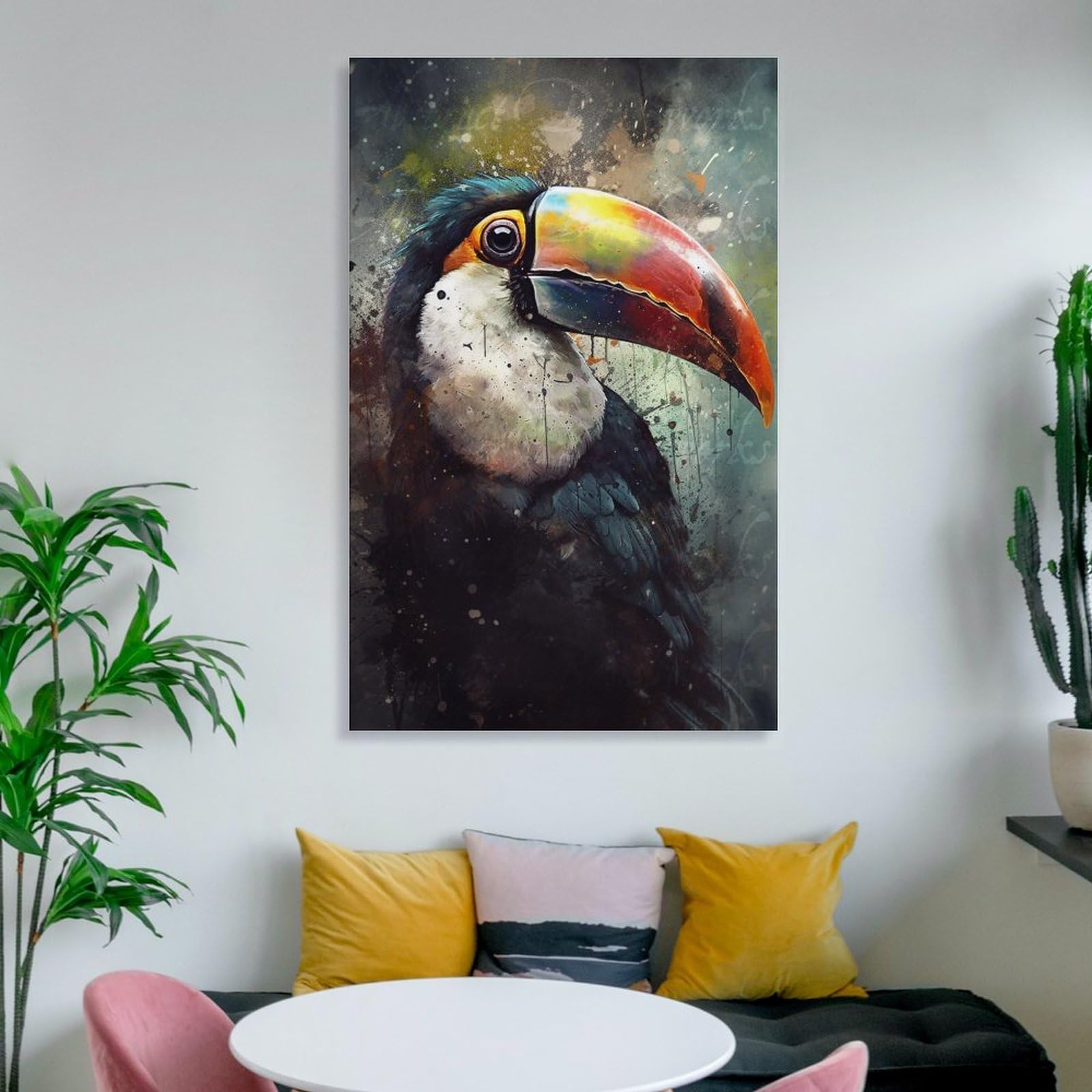 Amazon.co.jp: 絵画 オオハシの肖像画インテリア 絵画 超リアルな動物