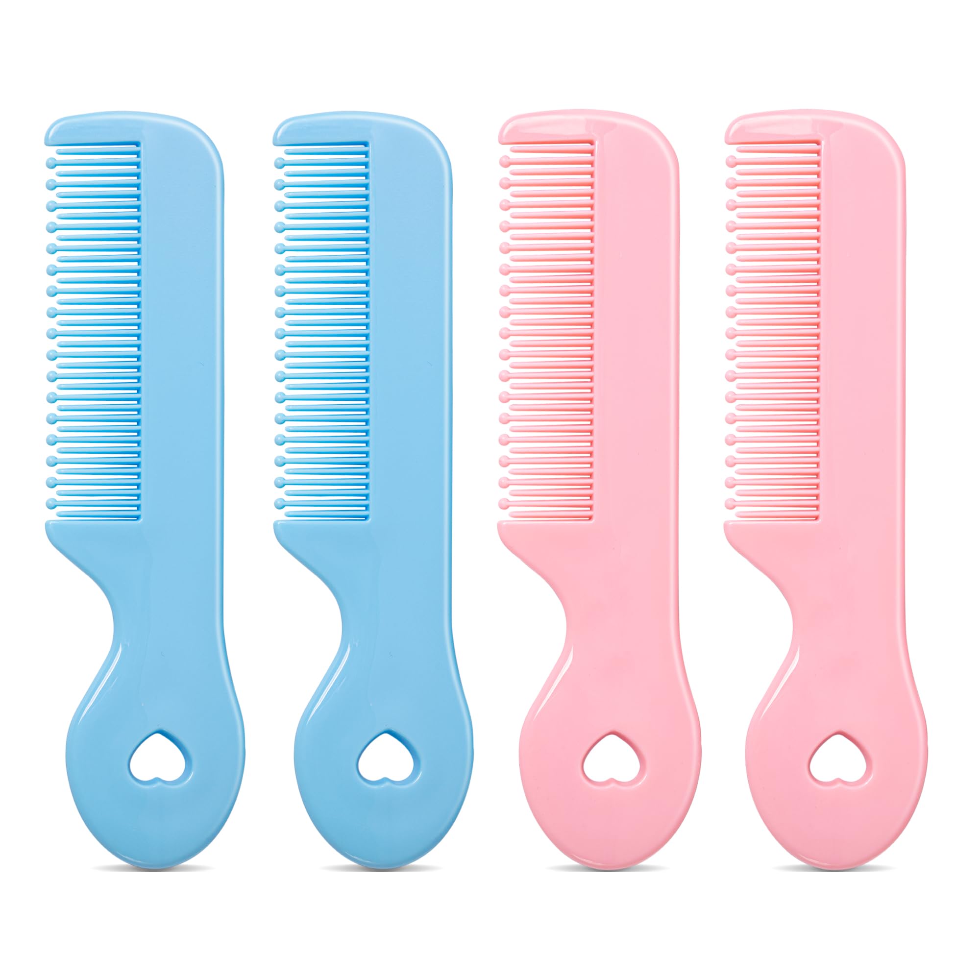 MEGAVOW 4 Stück Haarbürste mit Weichen Zähnchen, Klein Detangler Bürste, Süßer Kamm Set für Nasses, Trockenes Haar, Geschenk für Mädchen Junge