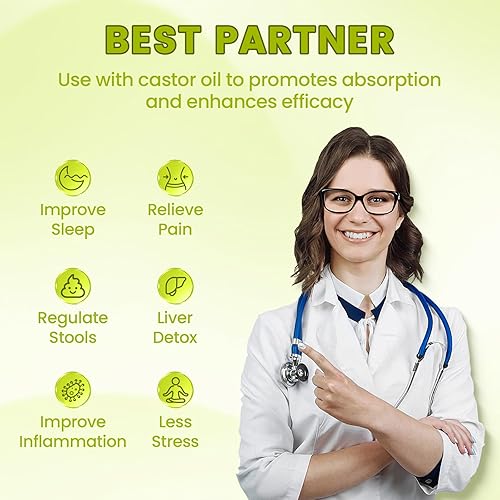 Miniatura 2 de Paquete de aceite de ricino, paquete de 8 piezas de aceite de ricino de algodón orgánico, paquete de aceite de ricino con correas elásticas