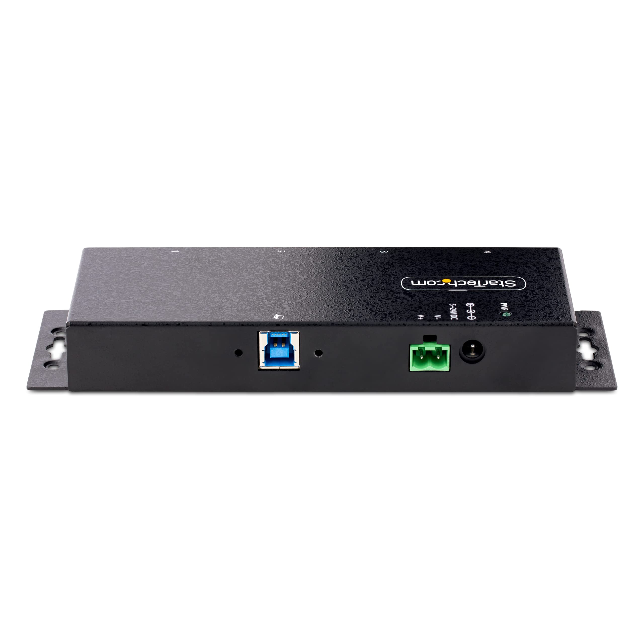 StarTech Hub Industriel USB 3.0 4 Ports 5Gbps, ESD (5G4AINDNP-USB-A-HUB) | Robuste, Montage rail DIN mur bureau, Ports verrouillables, Extension USB, Dock