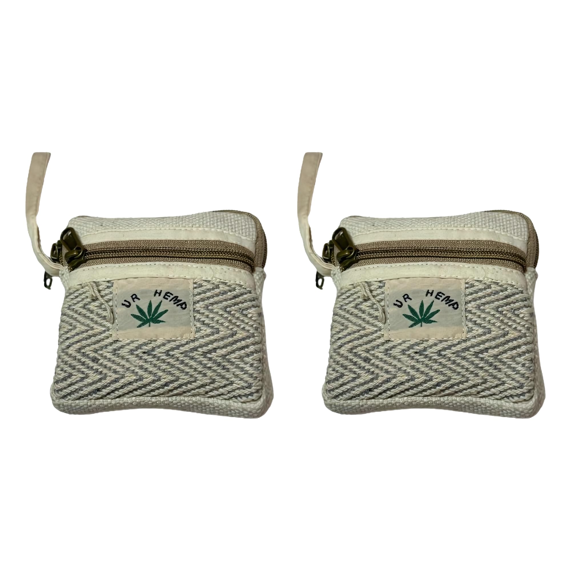fibregold FIBERGOLD Hemp Coin Purse with Zipper Closure | Organic Hemp Wallet & Cotton Pouch | Bag for Makeup, Coins & Essentials, Brown, Coin Purse (Set of 2)-picture-20