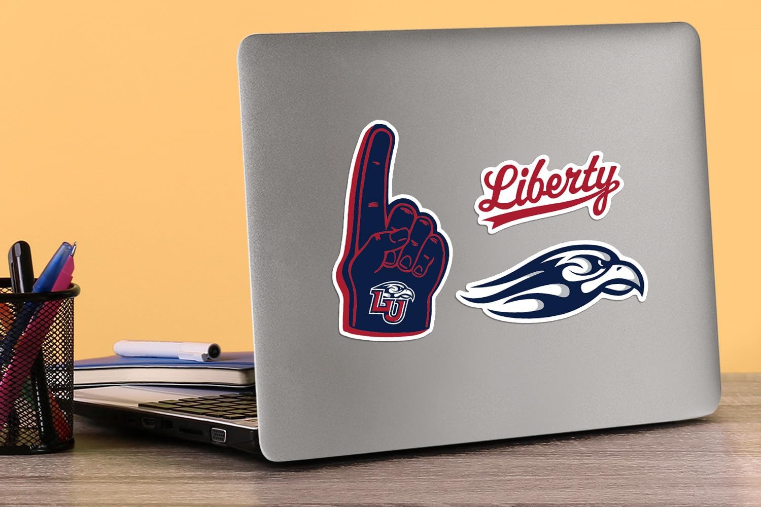 Liberty University Flames Vinyl Sticker Pack – 10‑Count Large Waterproof Decals for Laptop, Water Bottle, Tablet, Skateboard, Car, and Indoor/Outdoor Use - Image 4