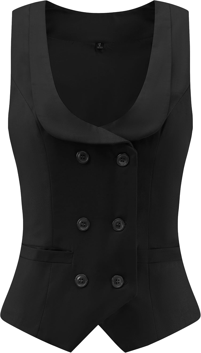 Foucome Suit Vest for Women Double Breasted Waistcoat Vest Dressy Lapel