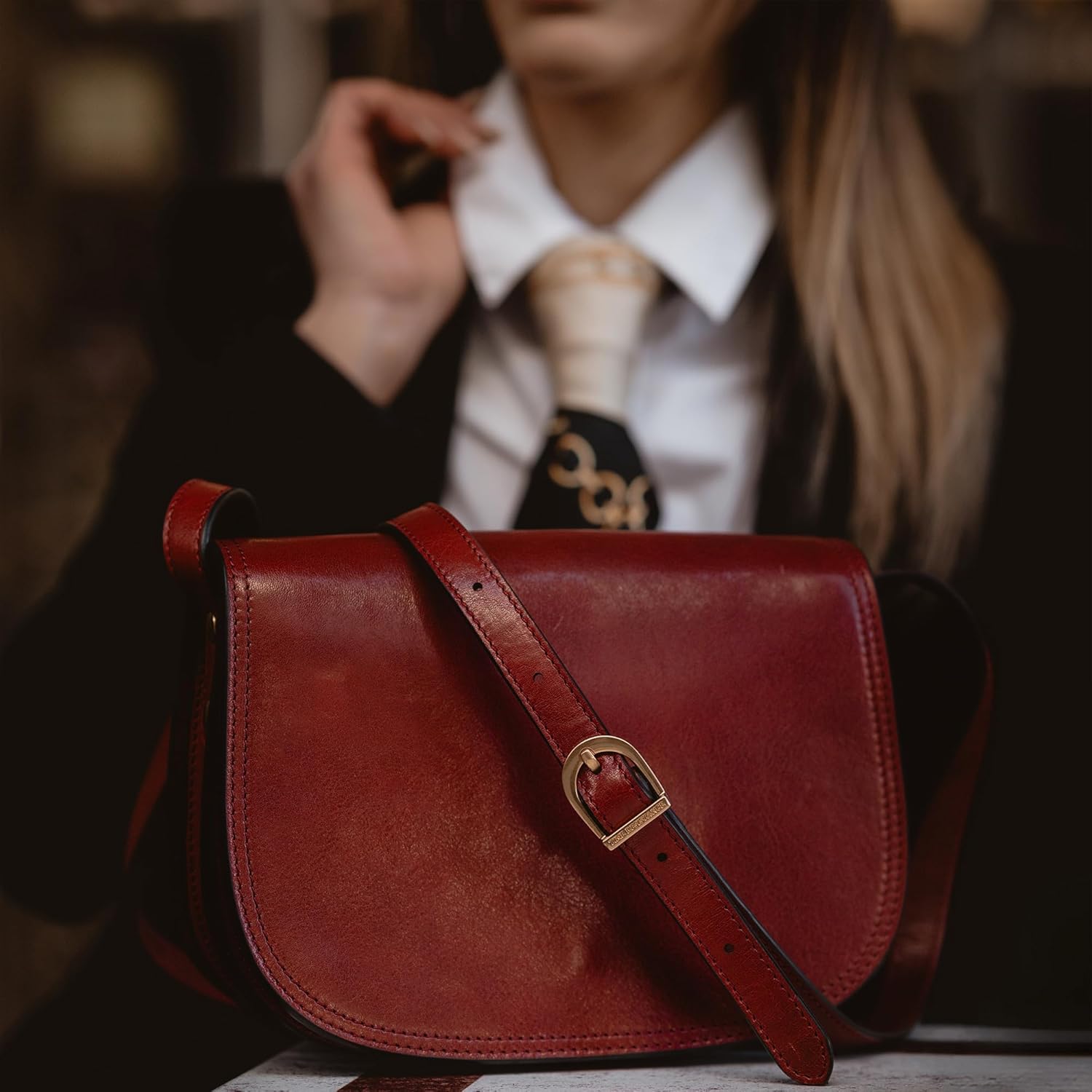 Time Resistance Leather Cross Body Bag for Women Shoulder Bag Messenger Purse Gift Box Included