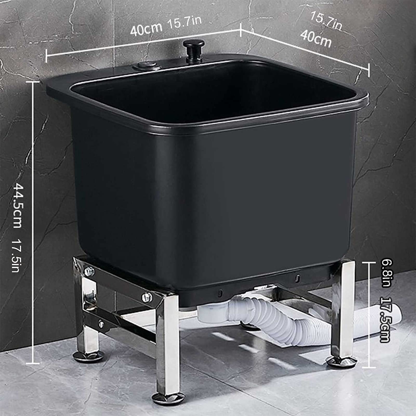 Balai à franges portable multifonction avec rouleau – Idéal pour une utilisation commerciale dans les écoles, les hôpitaux, les hôtels, etc. Noir clair 40 x 44,5 cm, noir 40 x 44,5 cm