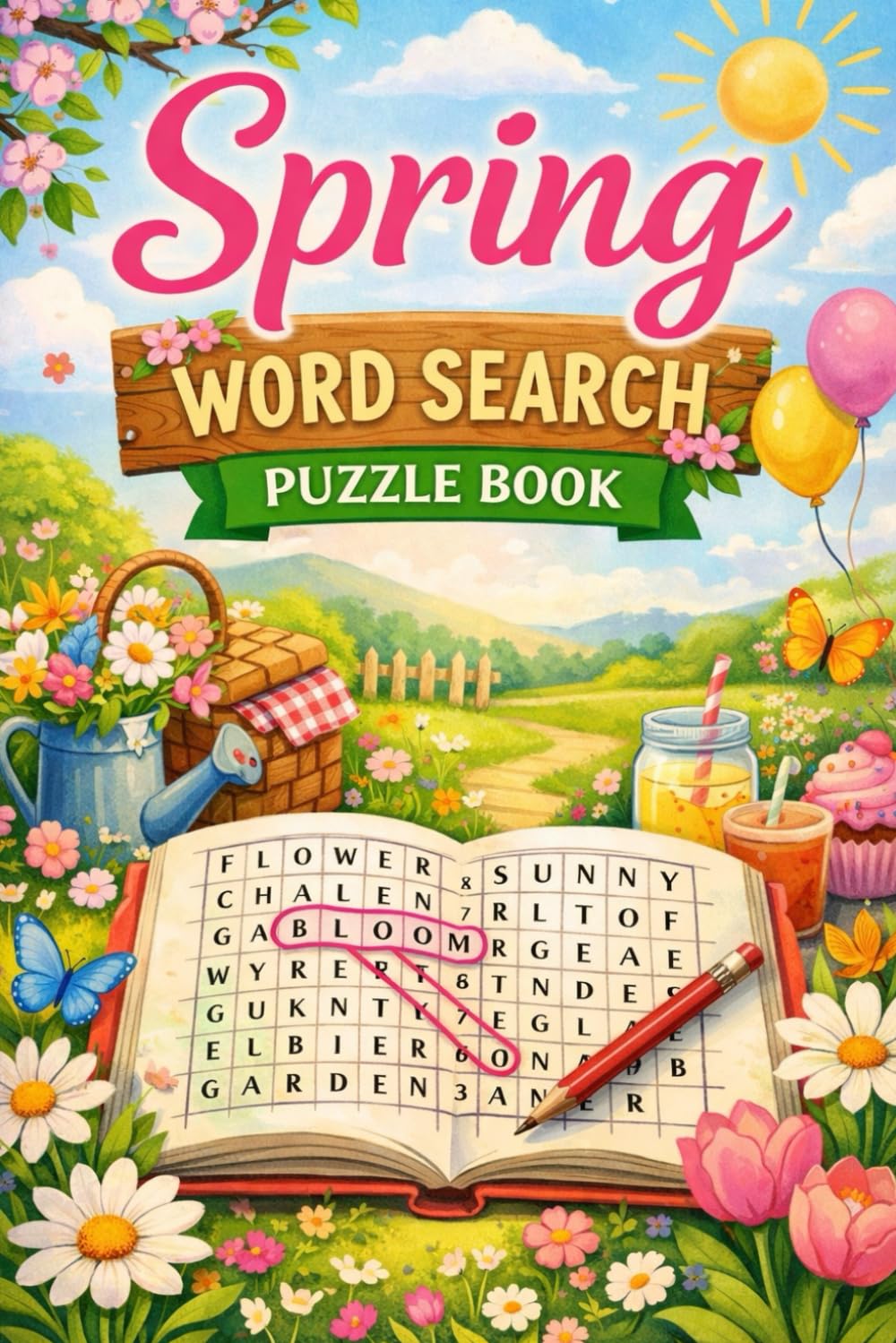 Cozy Spring Word Search Puzzle Book for Adults, Seniors and Teens: 100 Relaxing Large Print Puzzles for Calm, Comfort, and Springtime Joy