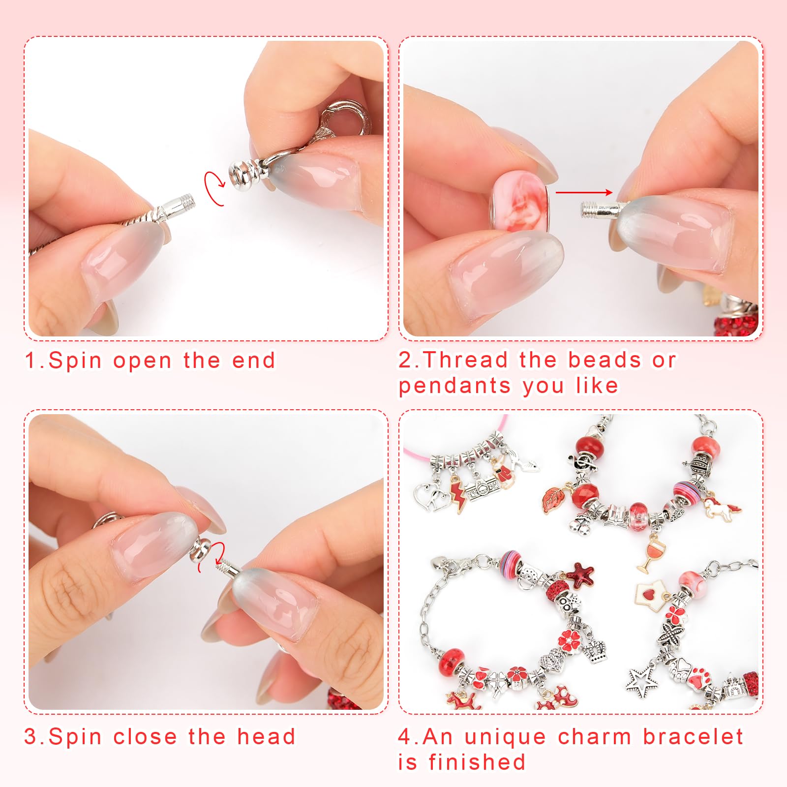 Hysagtek 66 Pcs Bracelet Making Kit for Girls - Image 4