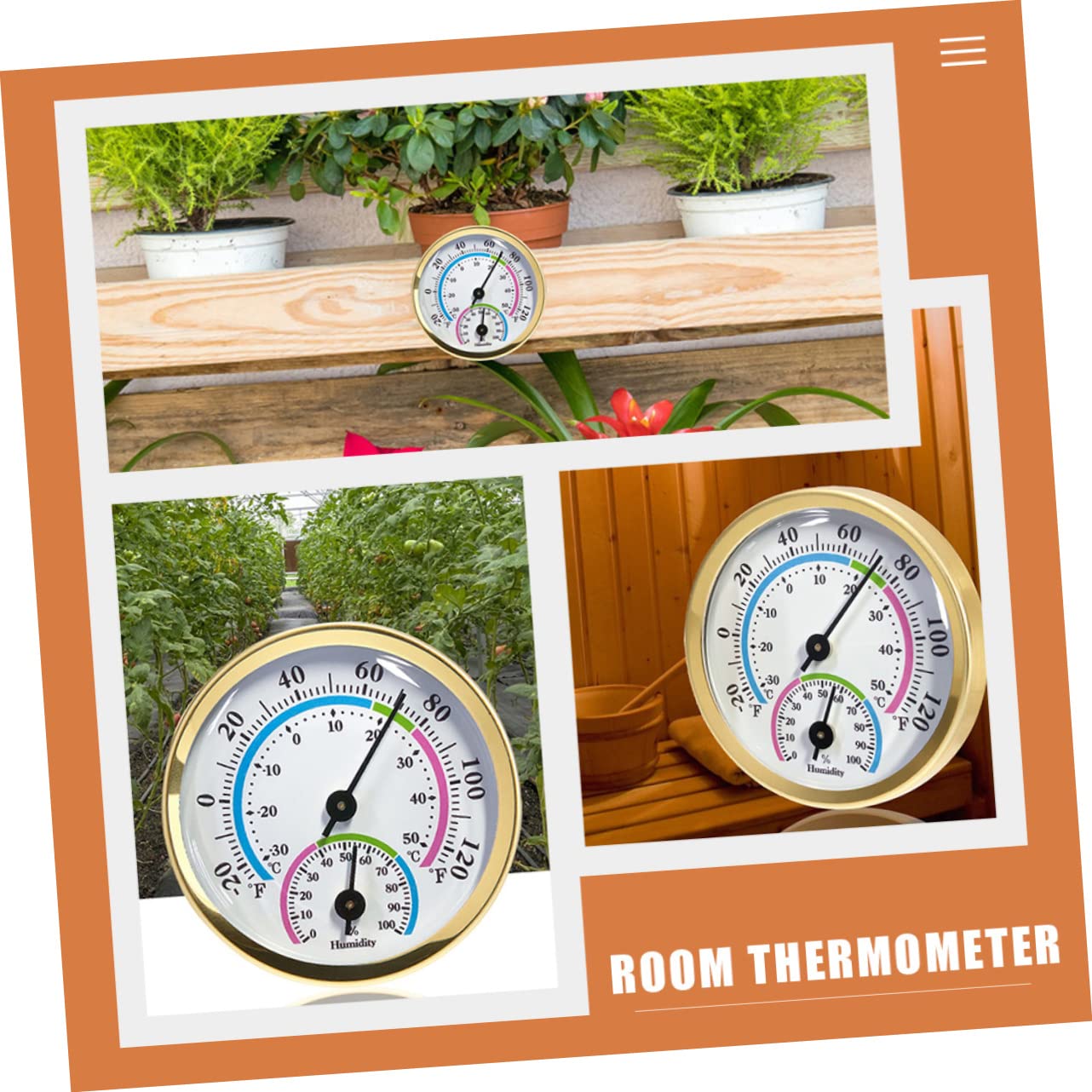 Happyyami 5piezas Termómetro Higrometro Digital Para Medición De Temperatura y Humedad Interiores y Exteriores Para Oficina Sauna y Jardín Sin Batería