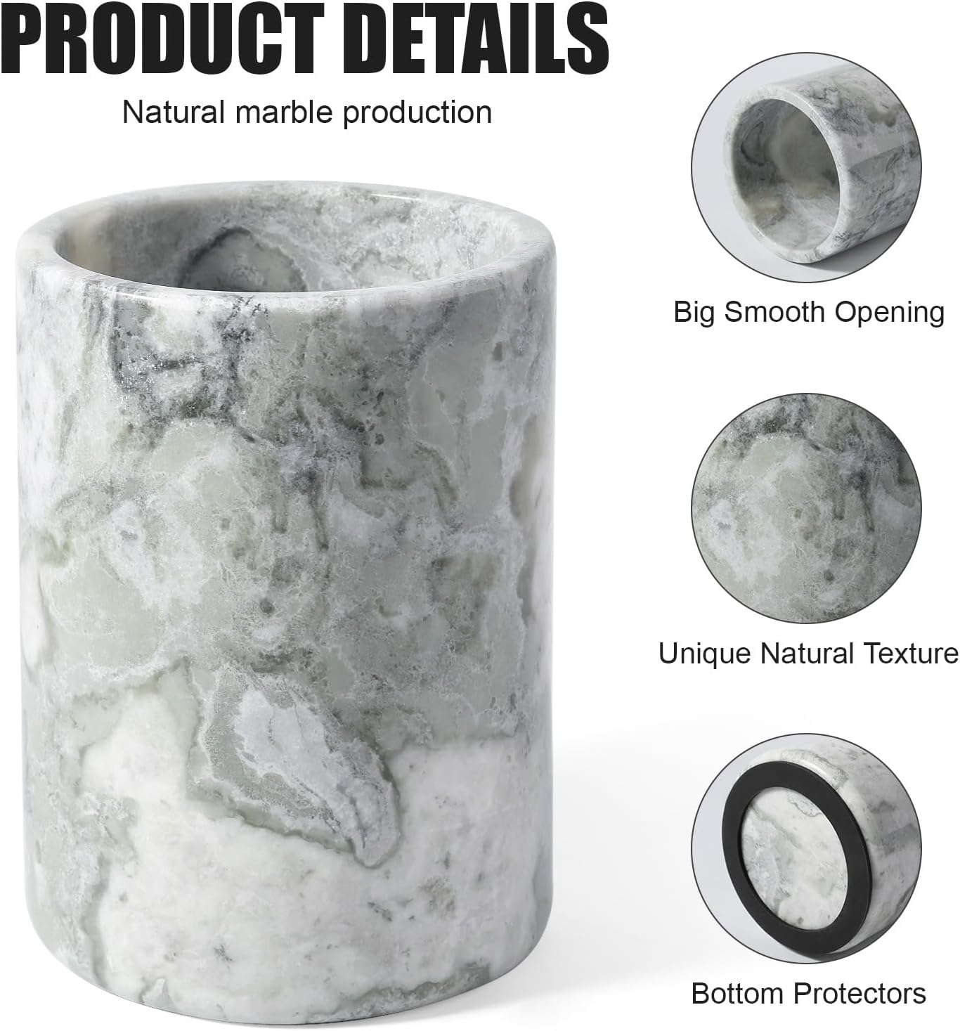 Marble Wine Bottle Chiller Bucket - Versatile Wine Chillers for Bottles - Handcrafted Wine & Champagne Cooler for Parties, Dinner - Applicable to Kitchen Utensil Holder Ideal for Wine Enthusiasts - Image 4