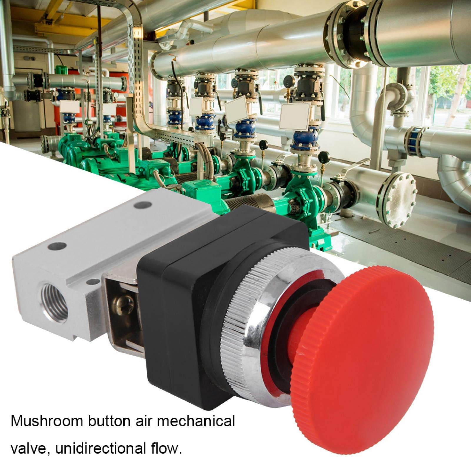 Valvola Pneumatica Meccanica A 2 Vie – Pulsante A Fungo, Filettatura G1/8, In Lega Di Alluminio, Per Sistemi Pneumatici