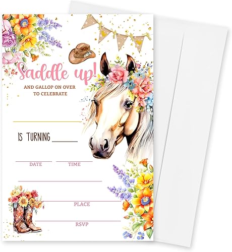 Miniatura 5 de Invitaciones de cumpleaños para niña, 20 invitaciones temáticas de lentejuelas con purpurina de doble cara con sobres para niña, recuerdo de fiesta