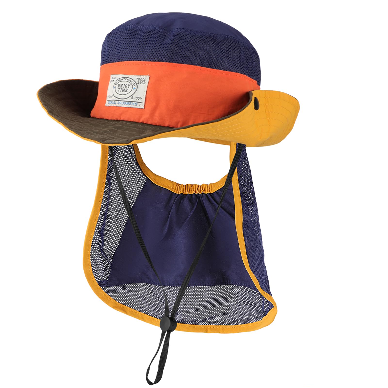TAGVO Chapeau de Soleil pour Enfants, Protection UV avec Jugulaire, Casquette à Bavolet Détachable, à Large Bords pour Enfants de 2 à 6 Ans
