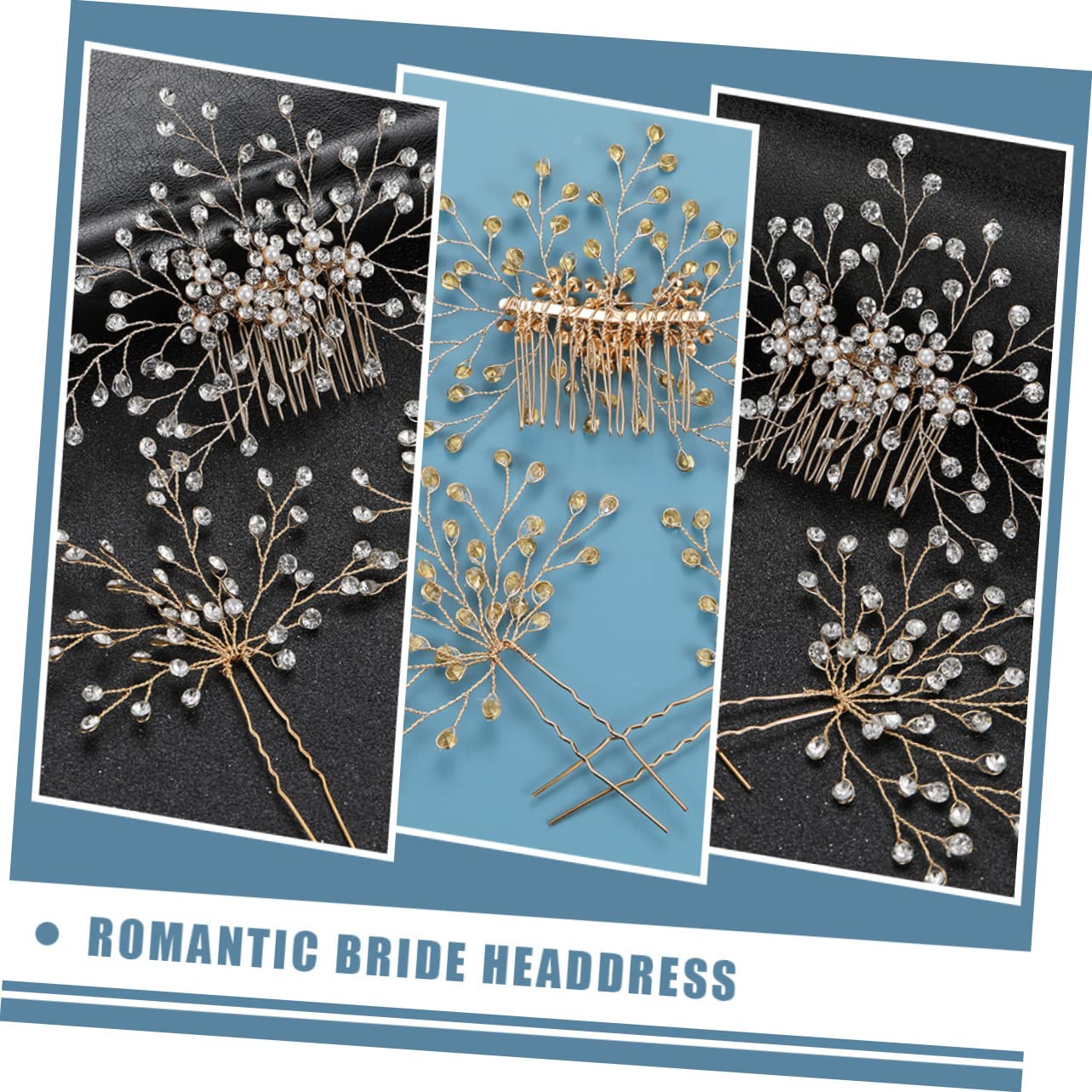 ABOOFAN 4juegos Peine De Novia Cristales Brillantes Para Boda Accesorio Elegante Para De Novia Para y