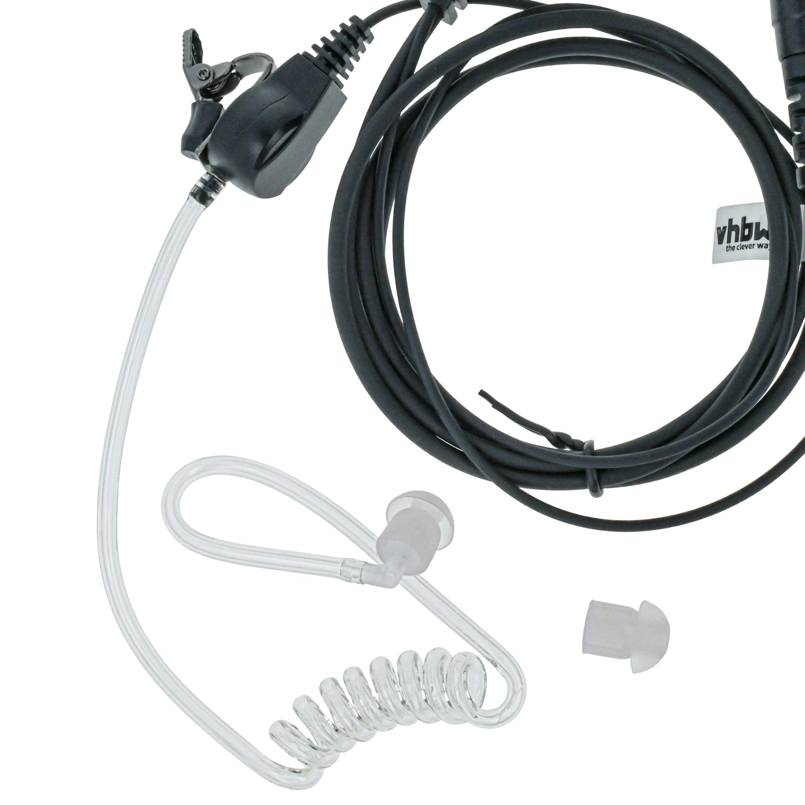 vhbw 5 x zestaw słuchawkowy kompatybilny z Hyt/Hytera PD682G, X1p, PD685, X1e Radio Walkie Talkie + mikrofon PTT, rura akustyczna