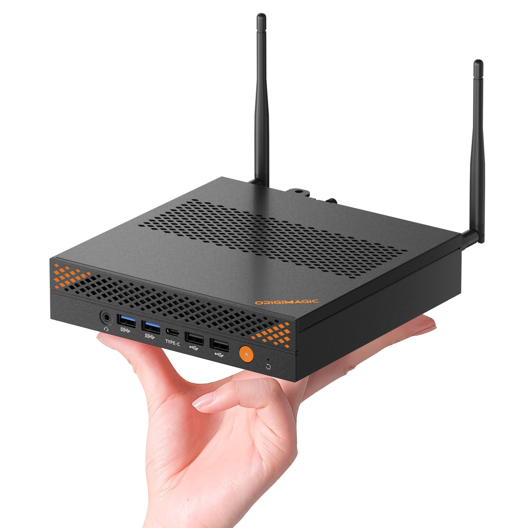 origimagic A2 Mini PC Workstation, Intel Core i9 13900HK(14C/20T, Up to 5.4GHz) Mini Desktop Computers 32GB DDR5 RAM 1TB SSD, Dual LAN, 9X USB Ports,