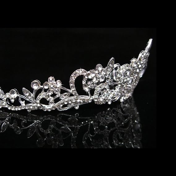 Crystal Rhinestone Tiara Crown for Princess Bridal Prom Bridal Party Wedding Hair Headband for Women (Crown-A)