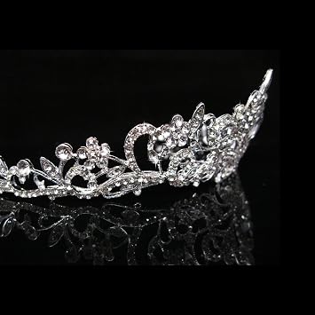 Crystal Rhinestone Tiara Crown for Princess Bridal Prom Bridal Party Wedding Hair Headband for Women (Crown-A)