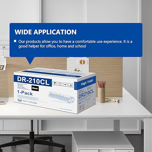 Miniatura 6 de DR-210CL Unidad de tambor negro, 1 paquete NUC compatible DR210CL reemplazo de tambor para Brother DR210CLBK HL-3040CN HL-3045CN HL-3070CW