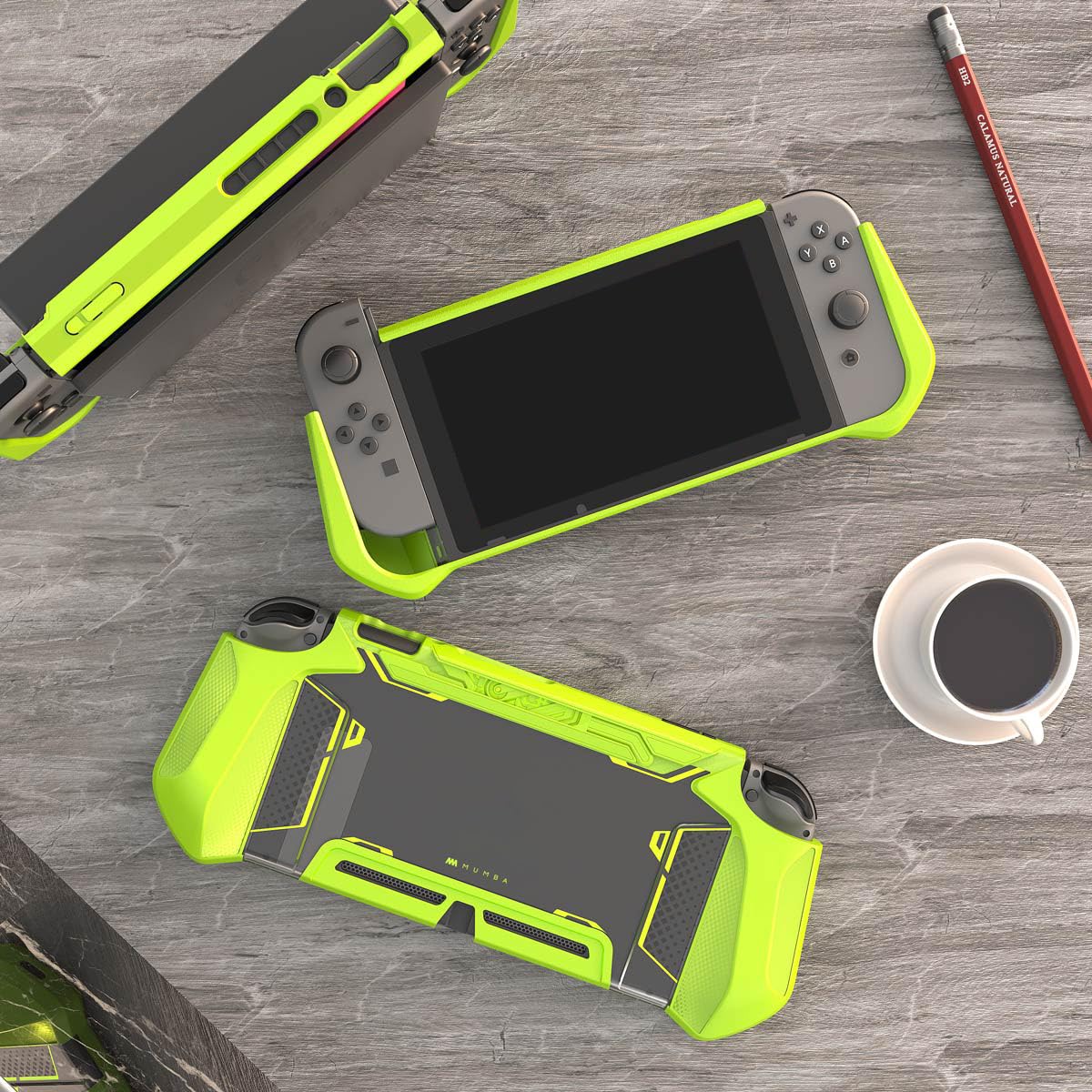 Mumba Custodia per Nintendo Switch, robusta custodia protettiva ibrida in TPU, per Nintendo Switch, colore: verde