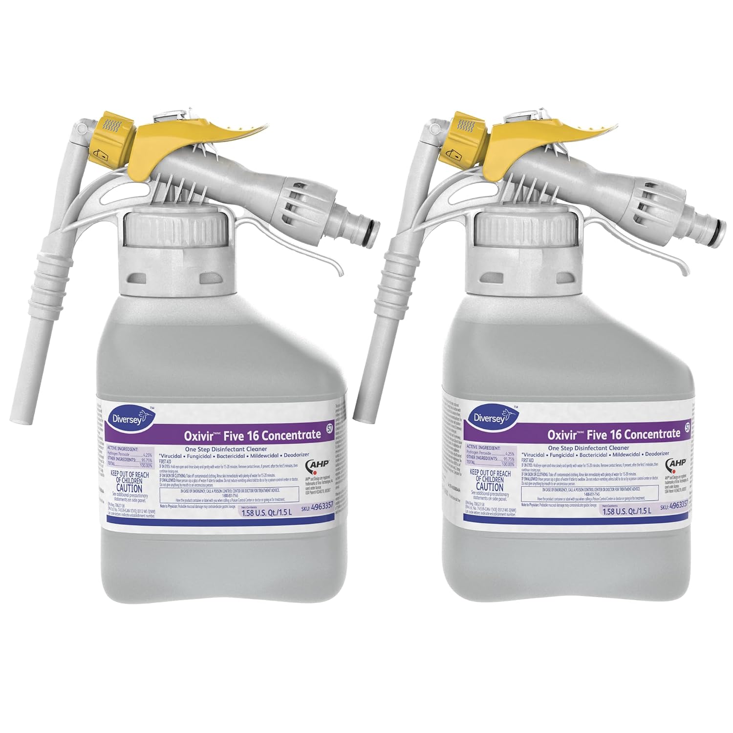 Oxivir Diversey Five 16 Empty Spray Bottle, 32 oz, 12 Pack